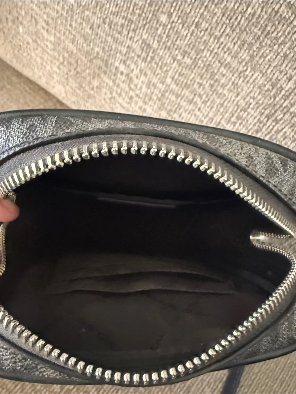 Michael Kors Black Logo Belt Bag with Silver Hardware